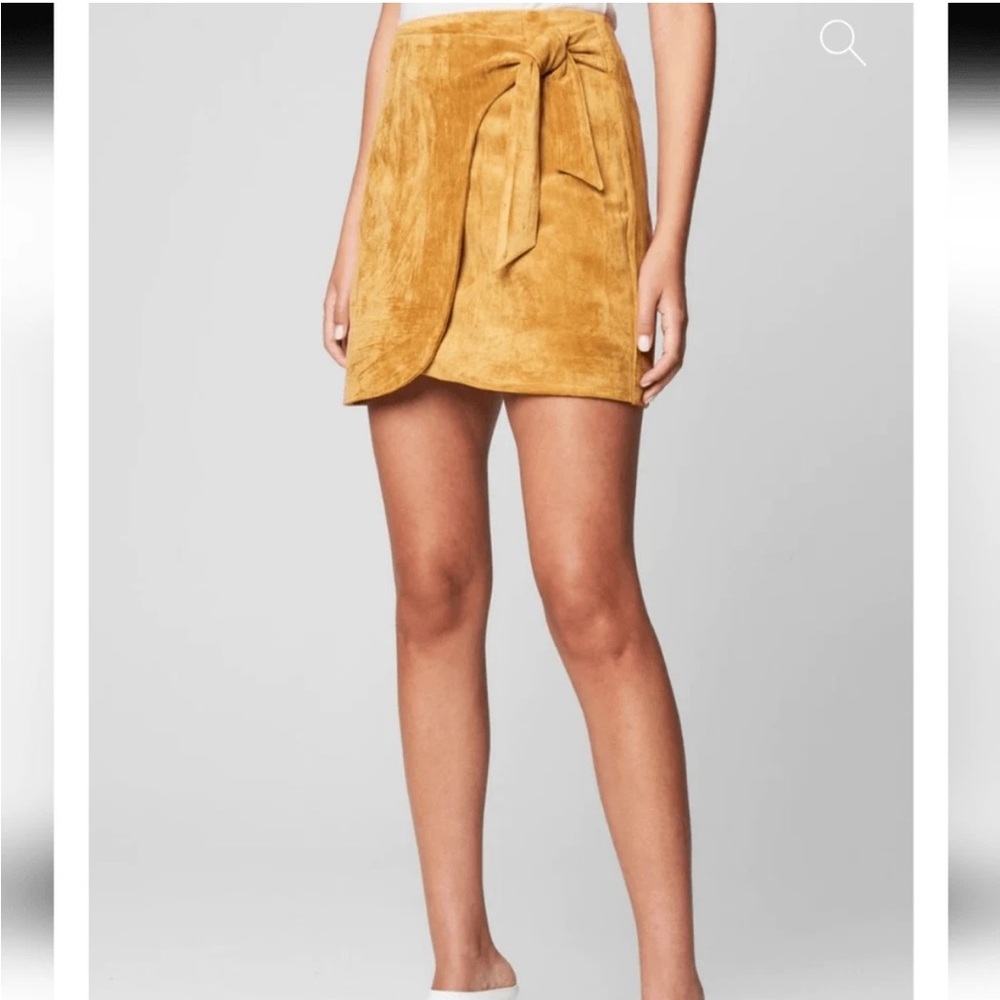 NWT Blank NYC Caramel Faux Suede Tie Mini Skirt Women's- size 28